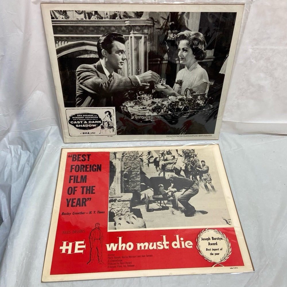 Cast a Dark Shadow (1957) and He Who Must Die (1957) Movie Posters
